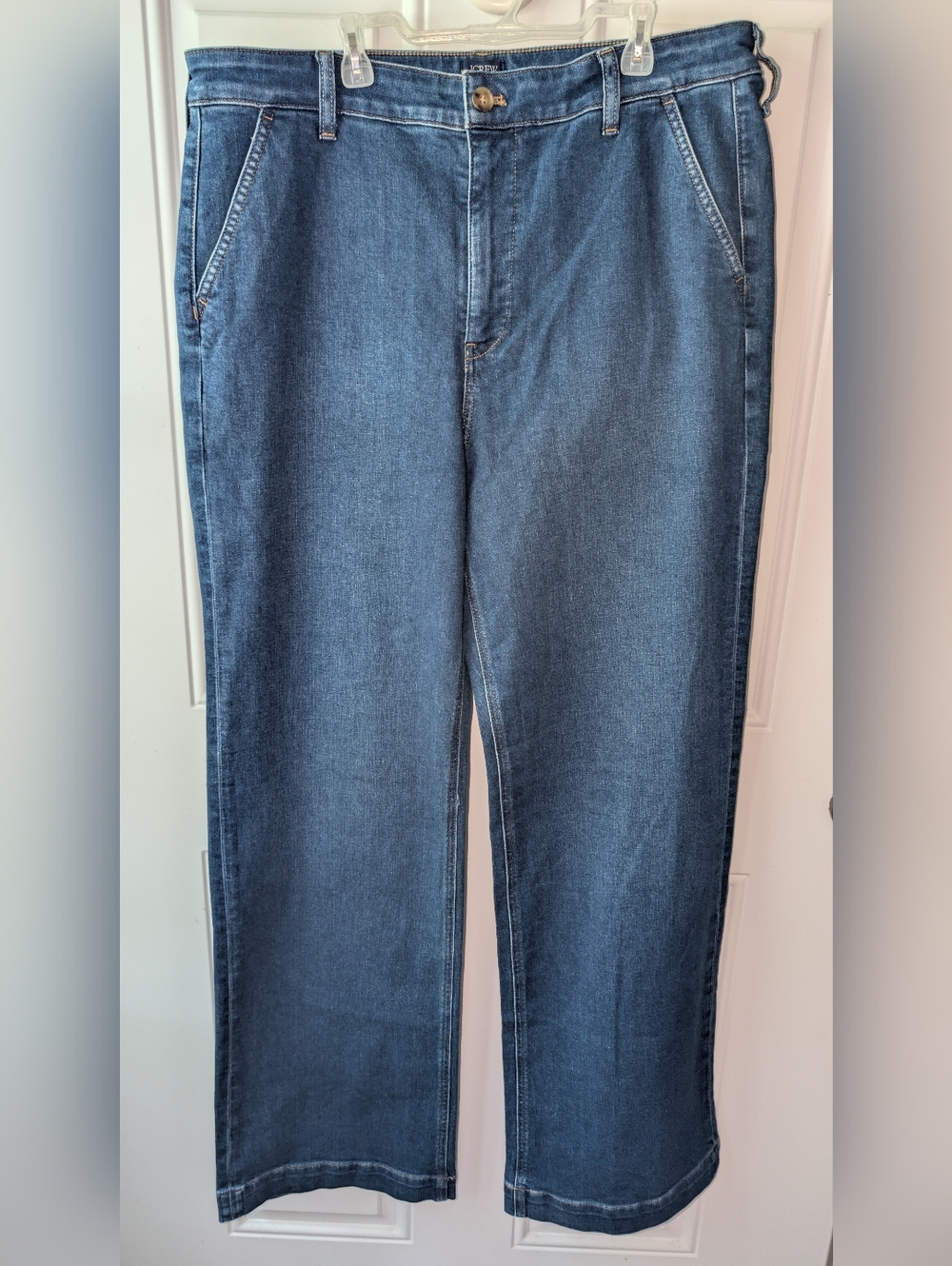 J. Crew High Rise Trouser Denim Jeans Sz 32T Blue NWT